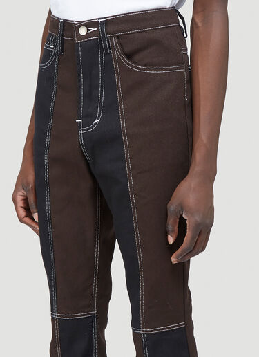 Youths In Balaclava Contrast-Panelled Jeans Brown yib0142008
