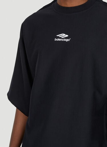 Flat Logo Print T-shirt Balenciaga Flat Logo Print T-shirt Black bal0149014