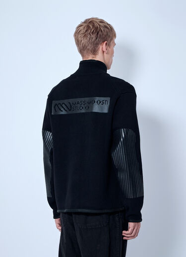 LN-CC® - Massimo Osti Studio: Zip-Up Jacket with Chest Patch - Black Massimo Osti Studio Zip-Up Jacket with Chest Patch Black mao0166004
