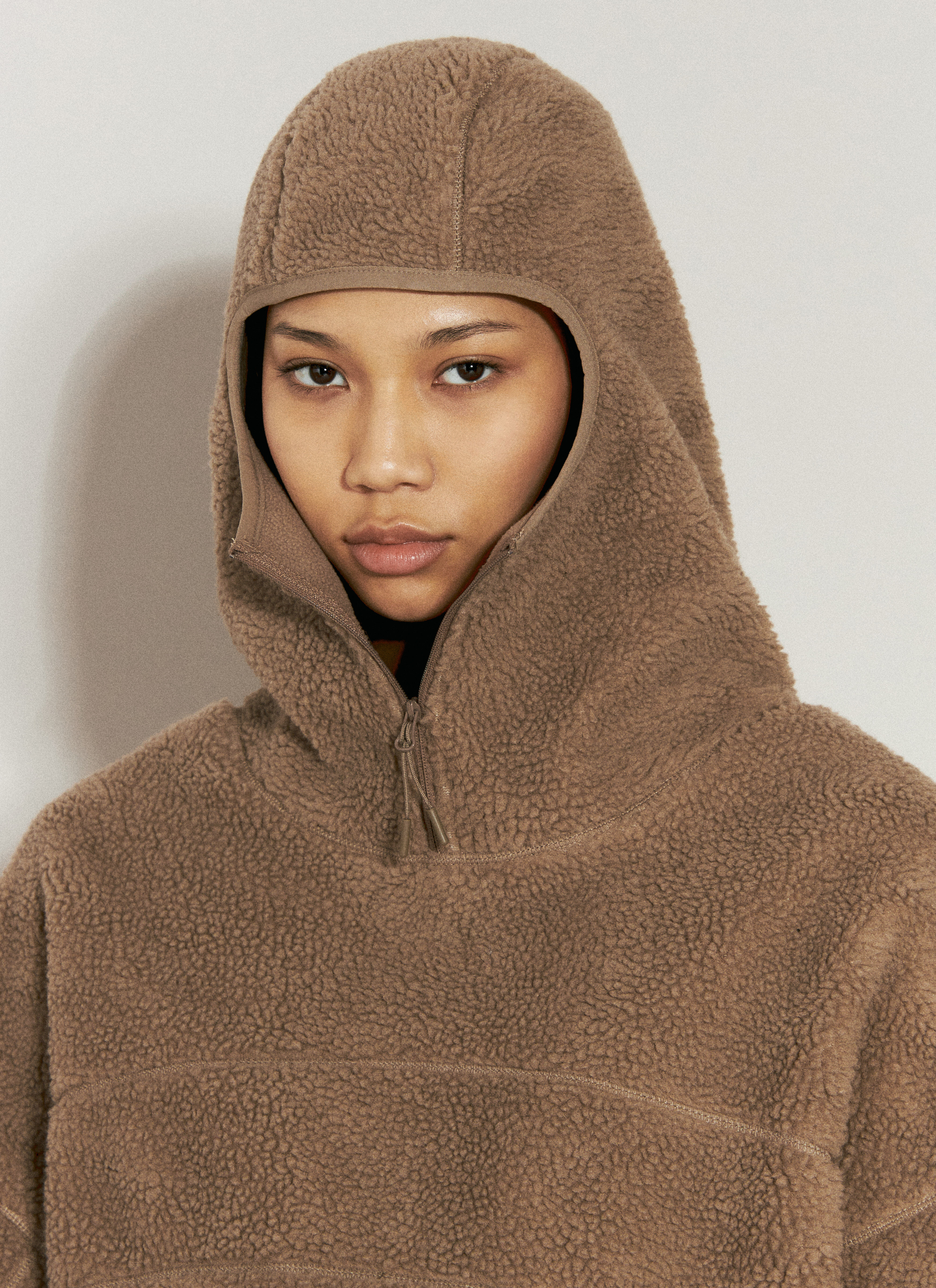 Entire Studios Women s Fluffy Fleece V2 Hooded Sweatshirt in Brown LN CC