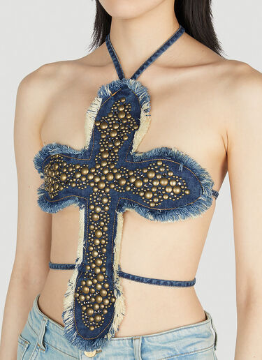 Blumarine Cross Top Dark Blue blm0252035