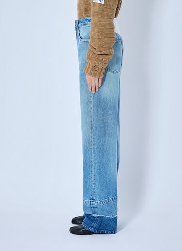 LN-CC® - MM6 Maison Margiela: Wide-Leg Denim Jeans - Blue MM6 Maison Margiela Wide-Leg Denim Jeans Blue mmm0265011