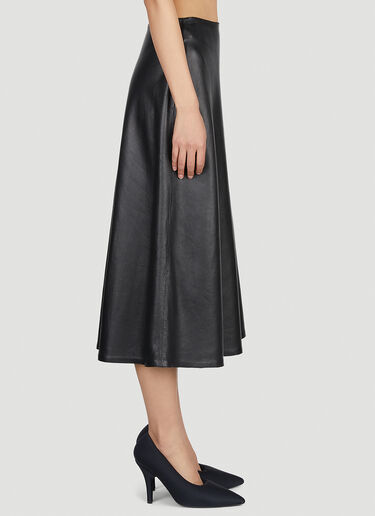 Balenciaga Leather A-Line Skirt Black bal0251036