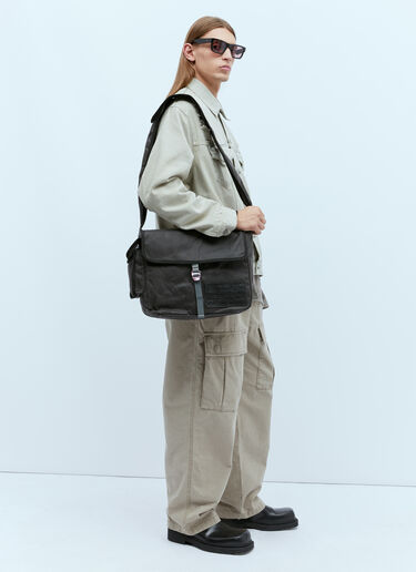 Acne Studios Logo Patch Messenger Bag Grey acn0154053