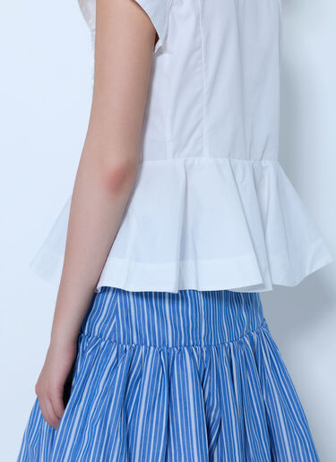 GANNI Compact Poplin Collar Blouse White gan0265039