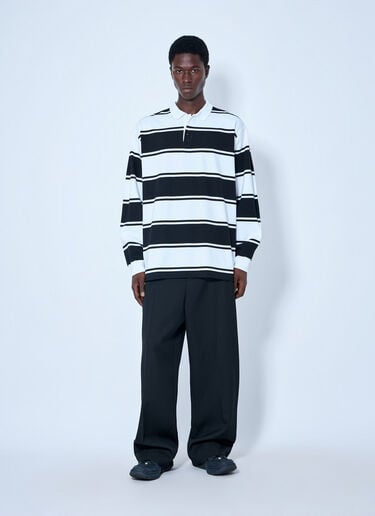 LN-CC® - Balenciaga: 条纹Logo贴片Polo衫 - 黑色 Balenciaga 条纹Logo贴片Polo衫 黑色 bal0165004