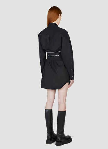 Alexander Wang Logo Waistband Shirt Dress Black awg0252005
