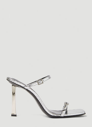 BY FAR Flick Flagstone High Heel Sandals Silver byf0251025