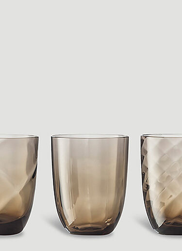 NasonMoretti Set of Six Idra Water Glass Brown wps0644540