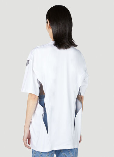 Mugler Sheer Panel T-Shirt White mug0351002