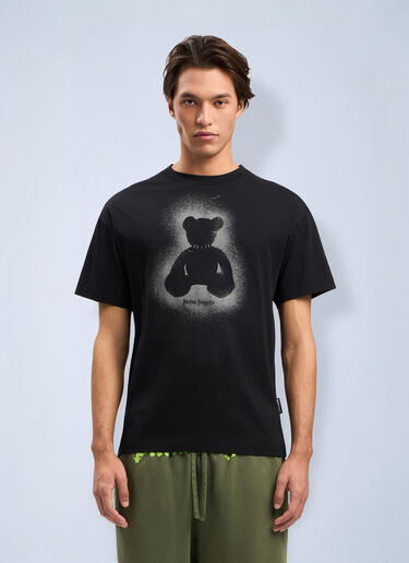 LN-CC® - Palm Angels: Spray Bear T-Shirt - Black Palm Angels Spray Bear T-Shirt Black pma0164108