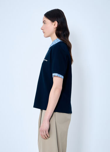 Miu Miu Polo Shirt With Contrast Trims Blue miu0360006