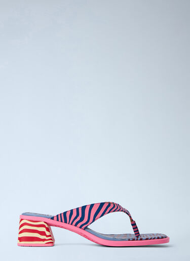 CAMPER Striped Block Heel Sandals Pink cmp0264010