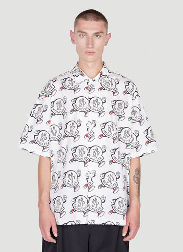 Moncler Camicia Logo Print Shirt White mon0152016