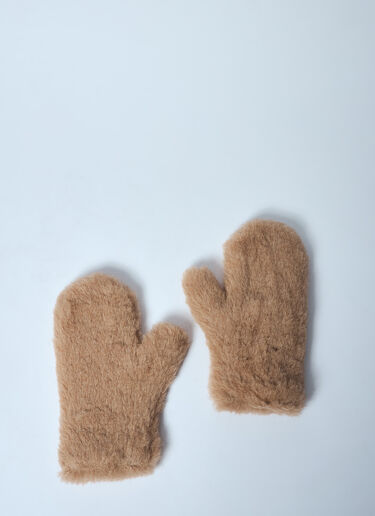 Max Mara 泰迪绒面料连指手套 米色 max0259028