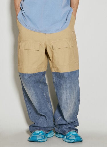Balenciaga Bi-Material Cargo Pants Beige bal0155007