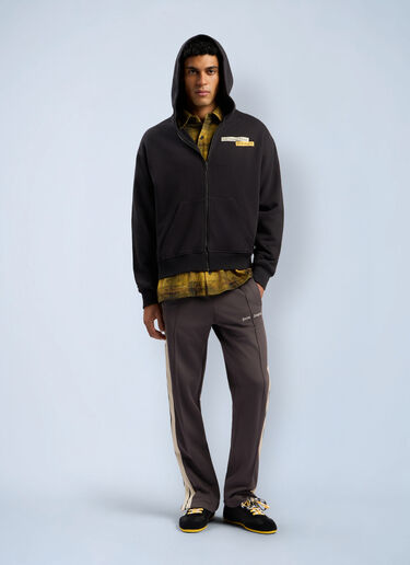 PaxLaTimes News Zip Hooded Sweatshirt Palm Angels PaxLaTimes News Zip Hooded Sweatshirt Black pma0162039