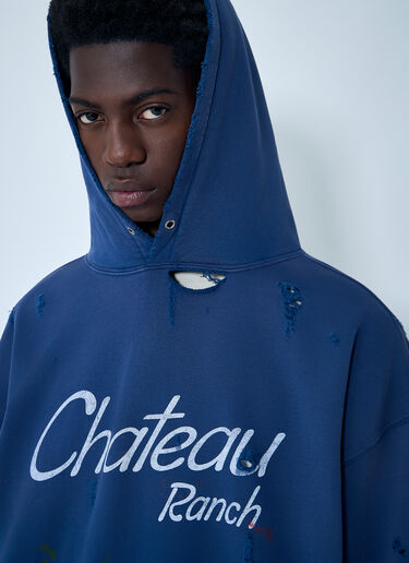 Gallery Dept. Distressed Chateau Raunch Hooded Sweatshirt Navy gdp0160063