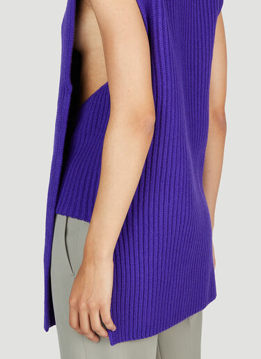 Jil Sander High Neck Sleeveless Sweater Blue jil0253014