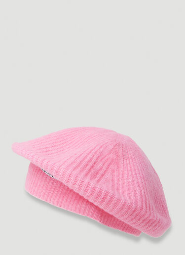 Logo Patch Beret GANNI Logo Patch Beret Pink gan0253061