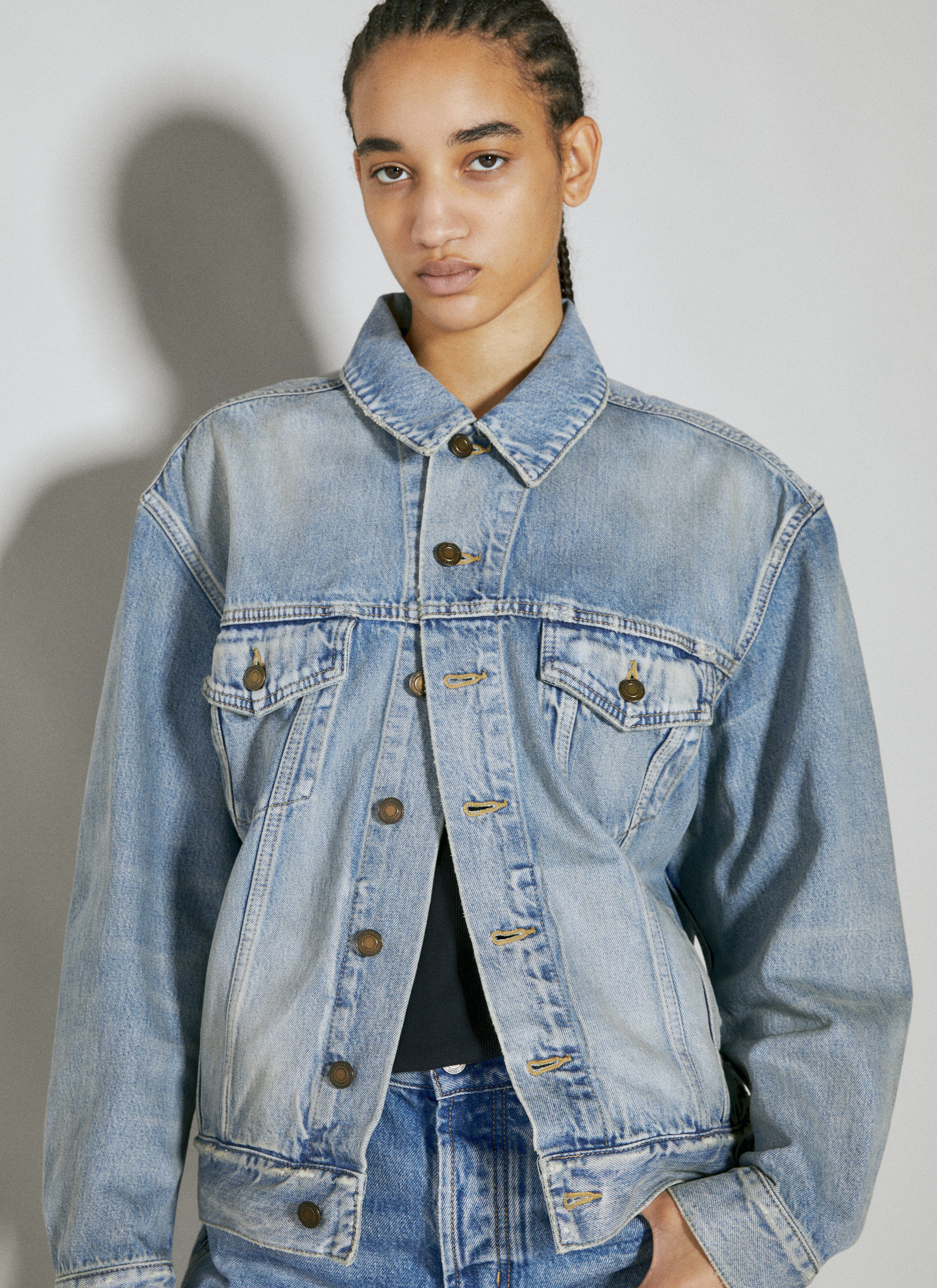 Saint laurent denim jacket womens top