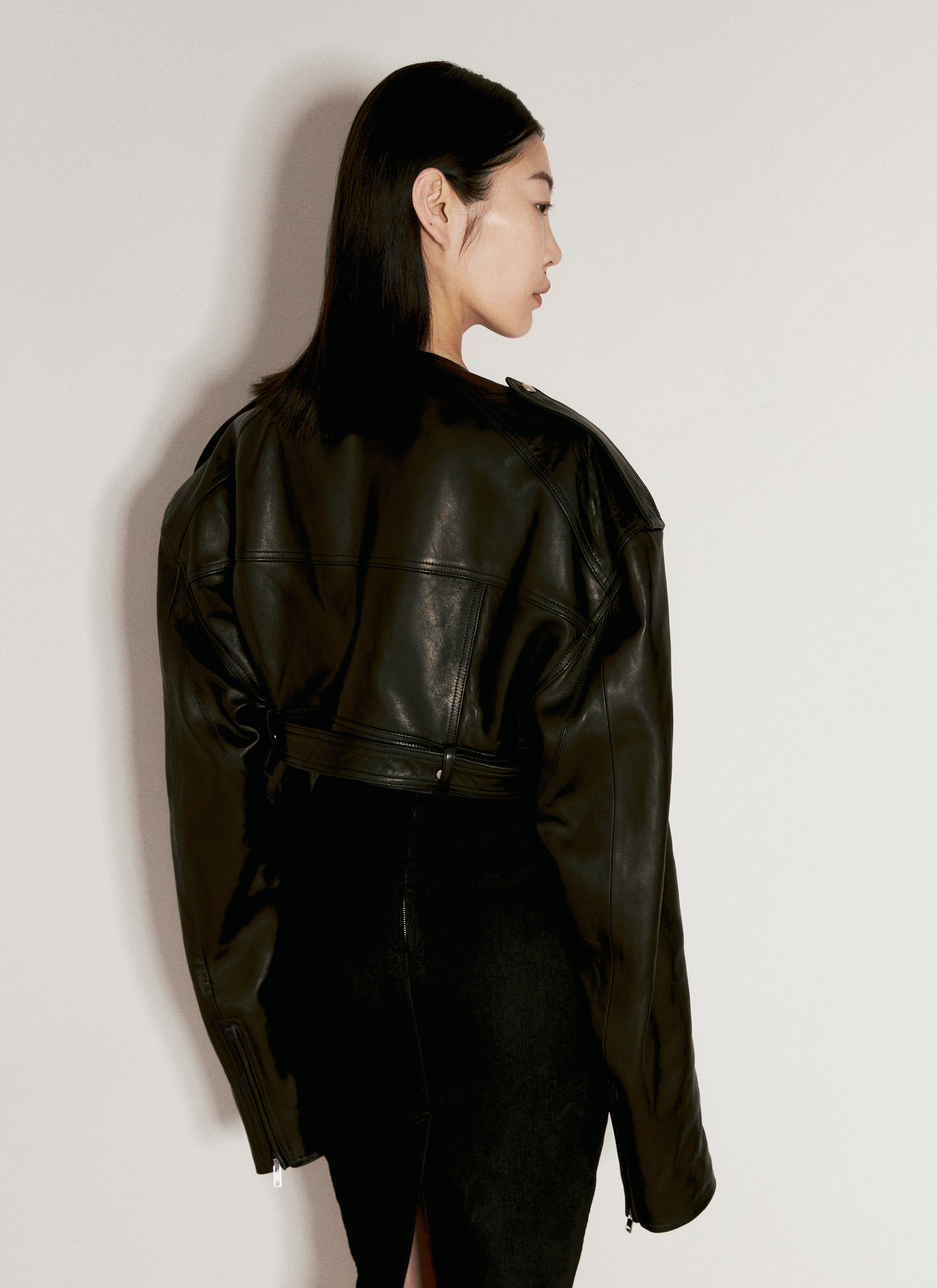 Rick owens leather jacket sale on sale