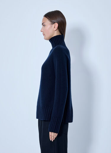 LN-CC® - Max Mara: High-Neck Wool and Cashmere Sweater - Navy Max Mara High-Neck Wool and Cashmere Sweater Navy max0266093