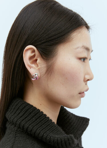 Knot Hoop Earrings Bottega Veneta Knot Hoop Earrings Pink bov0255040