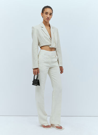 Jacquemus La Veste Bahia Courte Blazer Cream jac0254009