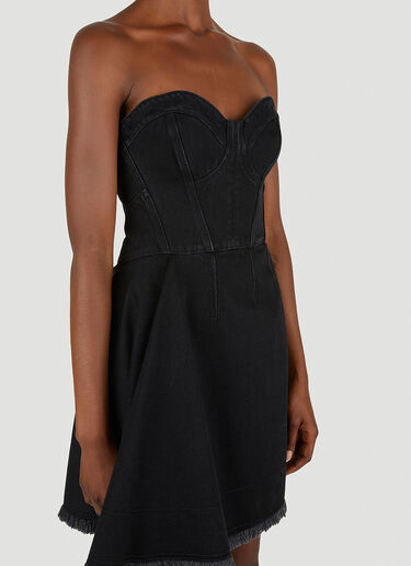 Alexander McQueen Strapless Denim Dress Black amq0250044