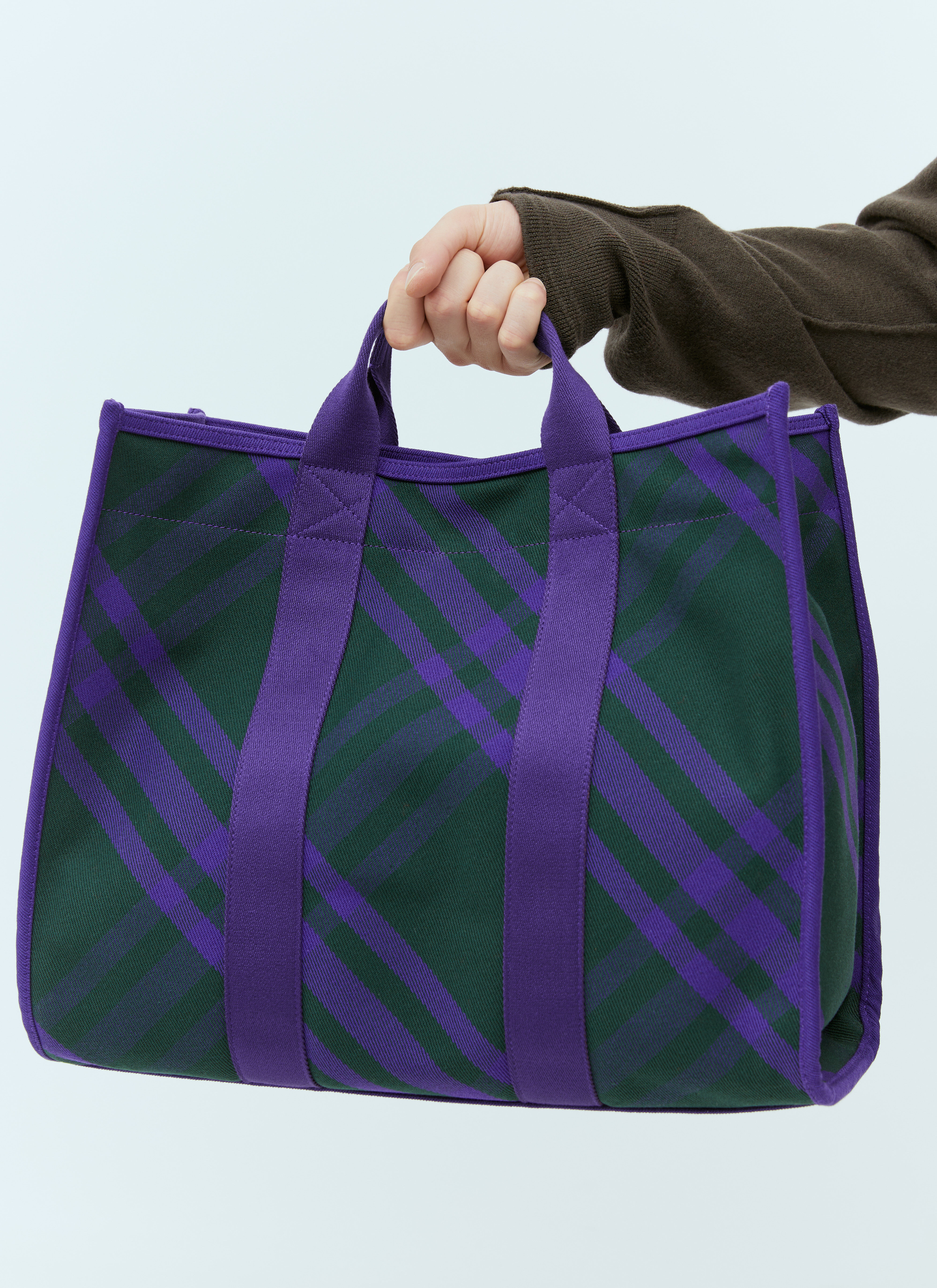 Burberry tote bag purple on sale
