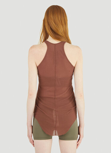 Rick Owens Basic Rib Tank Throat Top Brown ric0243053