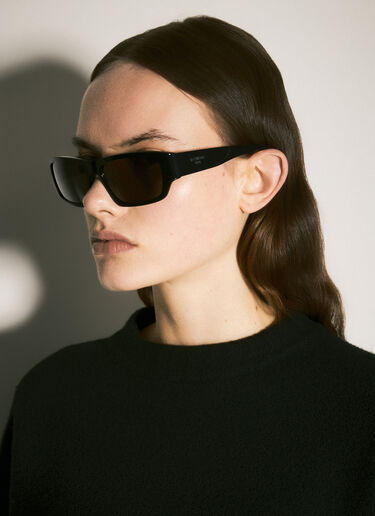 Balenciaga Square-Oval Sunglasses Black bcs0357009