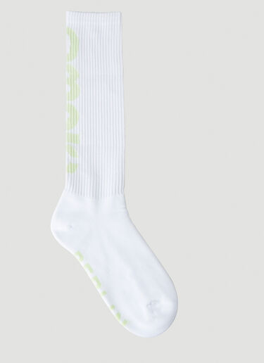 032c Logo Print Long Socks White cee0148015