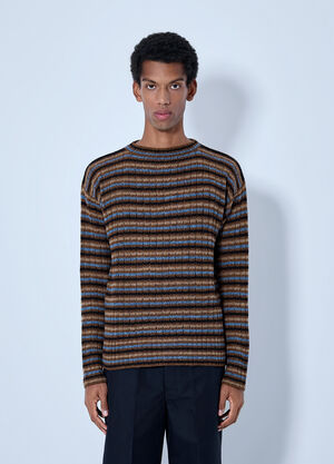 Prada Shetland Wool Boatneck Sweater Brown pra0166210