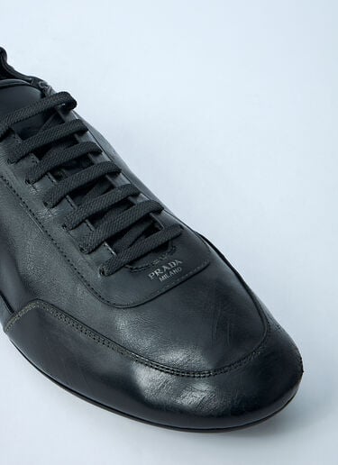 Prada Collapse Leather Sneakers Black pra0161011