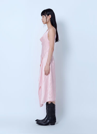 LN-CC® - Acne Studios: Shiny Satin Midi Slip Dress - Pink Acne Studios Shiny Satin Midi Slip Dress Pink acn0265060