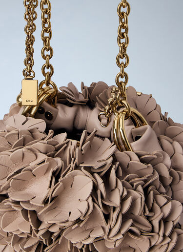 Chloé Floral Appliqué Chain Bag Beige chl0264045