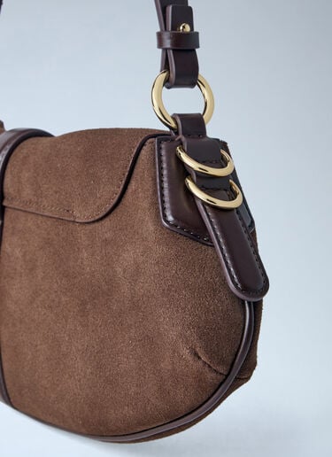 GANNI B-Kat Suede Shoulder Bag Brown gan0263042
