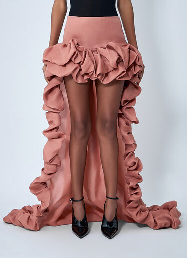 Silk Ruffle Skirt Saint Laurent Silk Ruffle Skirt Burgundy sla0261017