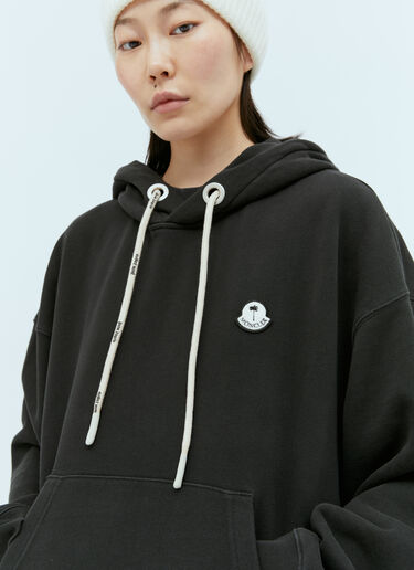 Moncler x Palm Angels ロゴパッチ フード付きスウェットシャツ  ブラック mpa0255007