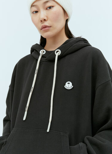 Moncler x Palm Angels Logo Patch Hooded Sweatshirt Black mpa0255007