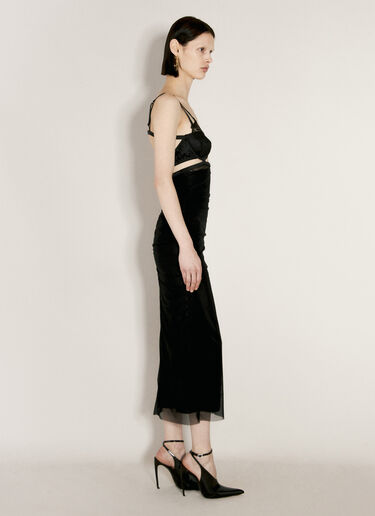 Dolce & Gabbana Tulle Calf-Length Dress Black dol0256001