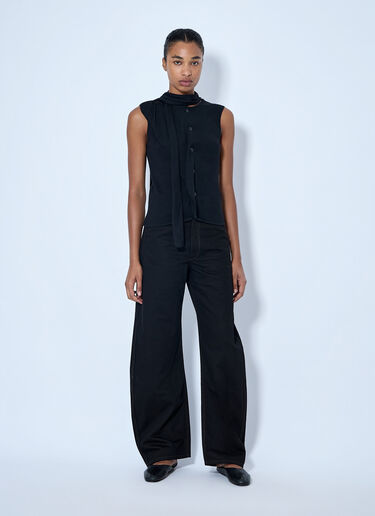 LN-CC® - Lemaire: High Waisted Curved Pants - Black Lemaire High Waisted Curved Pants Black lem0266006