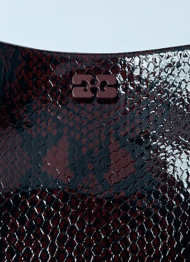 GANNI Snake Small Bou Handbag Burgundy gan0259057