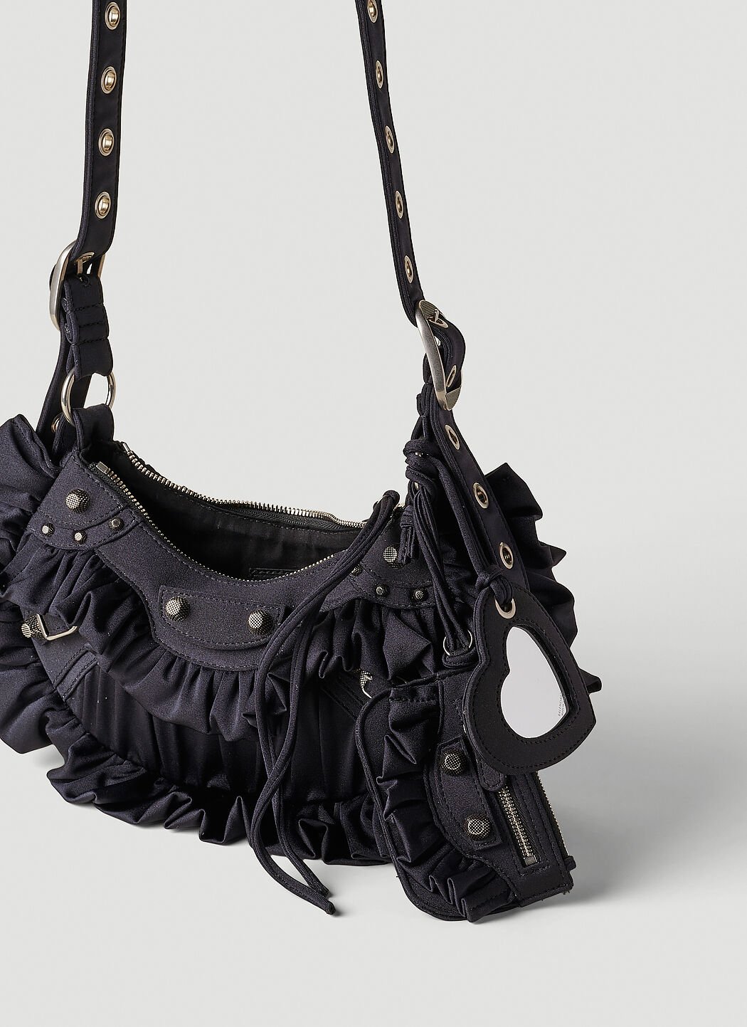 Balenciaga Women s Le Cagole Ruffled XS Shoulder Bag in Black LN CC