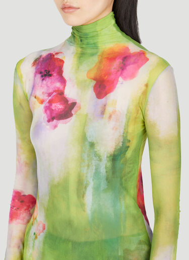 Floral Print Mesh Top Acne Studios Floral Print Mesh Top Green acn0254036