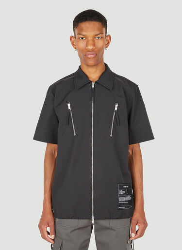 Helmut Lang Logo Patch Zip Shirt Black hlm0149003