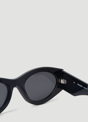 Prada Geometric Round Frame Sunglasses Black lpr0251012