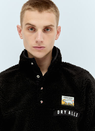 Human Made Boa Fleece Half-Button Jacket Black hmd0155001